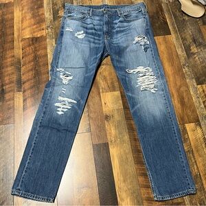 Levi's Men's Ripped Blue Skinny Jeans